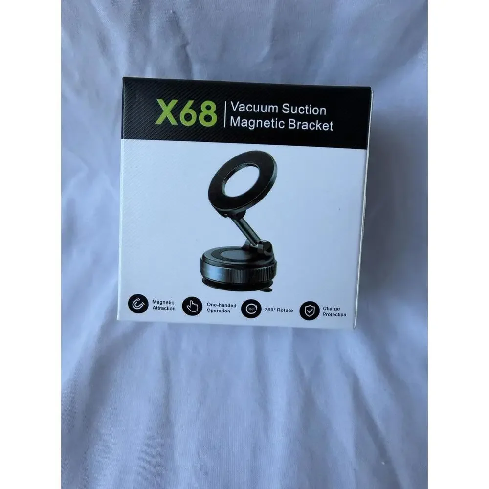 X68 Magnetic Phone Mount Vacuum Suction Bracket 360° Rotate Dashboard Stand